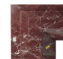 Marble fire place | Geometric stepped surround | 61" W | Rosso Levanto