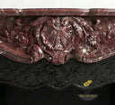Marble mantelpiece | Ornate Louis XV design | 59 Inch Width | Rosso Levanto