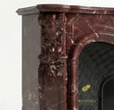 Marble mantelpiece | Ornate Louis XV design | 59 Inch Width | Rosso Levanto