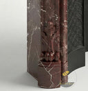 Marble mantelpiece | Ornate Louis XV design | 59 Inch Width | Rosso Levanto