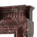 Marble mantels for sale | Fluted geometric frieze | Height 51" | Rosso Levanto