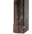 Marble mantels for sale | Fluted geometric frieze | Height 51" | Rosso Levanto