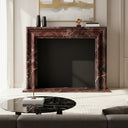 Custom Marble fireplace surround in Rosso Levanto - Image 2