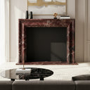 Custom Marble fireplace surround in Rosso Levanto - Image 2