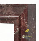 Custom Marble mantel | Bold Polished Molding | 61" Width | Rosso Levanto