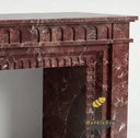 Marble fireplace surround for sale | Fluted Red Pilasters | Width: 63 Inch | Rosso Levanto