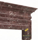 Marble fireplace mantels for sale | Stepped red linear | Width 59" | Rosso Levanto