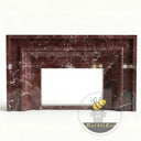 | Marble mantel surround | Geometric stepped design | Width: 61 Inch | Rosso Levanto