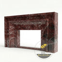 | Marble mantel surround | Geometric stepped design | Width: 61 Inch | Rosso Levanto