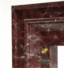 | Marble mantel surround | Geometric stepped design | Width: 61 Inch | Rosso Levanto
