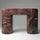Marble around fireplace | Bold fluted columns | Width: 59.06" | Rosso Levanto