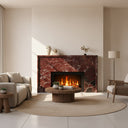 Marble hearth and back panel in Rosso Levanto - Image 2