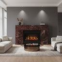 Marble fireplace electric in Rosso Levanto - Image 2