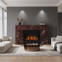 Marble fireplace electric in Rosso Levanto - Image 2