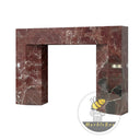Marble fireplace electric | Sleek modern mantel | Width 62.2" | Rosso Levanto