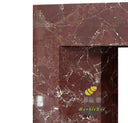 Marble fireplace electric | Sleek modern mantel | Width 62.2" | Rosso Levanto