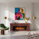 Marble fireplace for sale in Rosso Levanto - Image 2