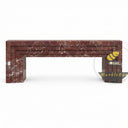 Marble fireplace for sale | Geometric stepped design | 63 Inch Width | Rosso Levanto