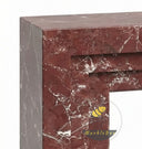 Marble fireplace for sale | Geometric stepped design | 63 Inch Width | Rosso Levanto