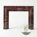 Marble fire hearth | Fluted red mantel | 59 Inch Width | Rosso Levanto