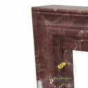 Marble fire hearth | Fluted red mantel | 59 Inch Width | Rosso Levanto