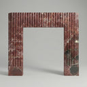 Marble fire surround with electric fire in Rosso Levanto - Image 1