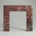 Marble fire surround with electric fire in Rosso Levanto - Image 1