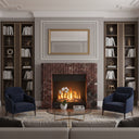 Marble fire surround with electric fire | Fluted Burgundy Design | 59 Inch Width | Rosso Levanto
