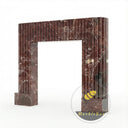 Marble fire surround with electric fire | Fluted Burgundy Design | 59 Inch Width | Rosso Levanto