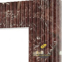 Marble fire surround with electric fire in Rosso Levanto - Image 6