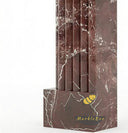 Marble fire surround with electric fire | Fluted Burgundy Design | 59 Inch Width | Rosso Levanto