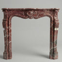 Modern Marble fireplace mantel in Rosso Levanto - Image 1