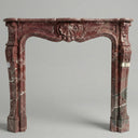Modern Marble fireplace mantel in Rosso Levanto - Image 1
