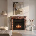 Modern Marble fireplace mantel in Rosso Levanto - Image 2