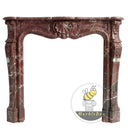 Modern Marble fireplace mantel in Rosso Levanto - Image 3