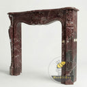 Modern Marble fireplace mantel in Rosso Levanto - Image 4