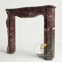 Modern Marble fireplace mantel in Rosso Levanto - Image 4