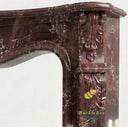 Modern Marble fireplace mantel | Carved Serpentine Arch | 51 Inch Height | Rosso Levanto