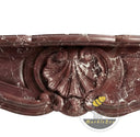 Modern Marble fireplace mantel | Carved Serpentine Arch | 51 Inch Height | Rosso Levanto