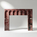 Large marble fireplace surround in Rosso Levanto - Image 1