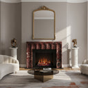 Large marble fireplace surround in Rosso Levanto - Image 2