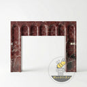 Large marble fireplace surround | Carved Arched Lintel | Width: 59.06 Inch | Rosso Levanto