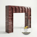 Large marble fireplace surround in Rosso Levanto - Image 4