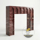 Large marble fireplace surround | Carved Arched Lintel | Width: 59.06 Inch | Rosso Levanto