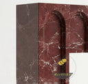 Large marble fireplace surround | Carved Arched Lintel | Width: 59.06 Inch | Rosso Levanto
