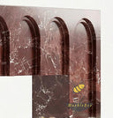 Large marble fireplace surround | Carved Arched Lintel | Width: 59.06 Inch | Rosso Levanto