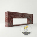 Marble fire surround | Ornate hand-carved details | Width: 63 Inch | Rosso Levanto