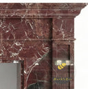 Marble mantel | Fluted pilaster surround | 59 Inch Width | Rosso Levanto
