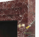 Marble fireplace | Red stepped geometric | 59 Inch Width | Rosso Levanto