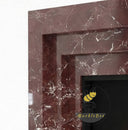 Marble fireplace | Red stepped geometric | 59 Inch Width | Rosso Levanto